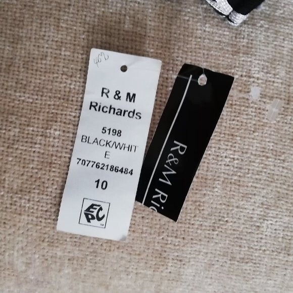 R & M Richards Black and Shite Soutache Midi Dress New with Tags Size 10 - Picture 7 of 10